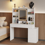 Dressing Table With 6 Drawers LED Mirror Set Makeup Desk Vanity Table Bedroom
