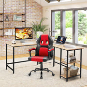 L-Shaped Corner Computer Desk Industrial PC Table Large Workstation with Storage