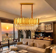 High-end Crystal Chandelier with Adjustable Height for Indoor Lighting 80cm
