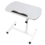 Adjustable Overbed Table Bedside Laptop Tray Table on Wheels Hospital Home Grey
