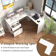 L Shaped Computer Desk 150cm Corner Study Writing Desk with Drawer