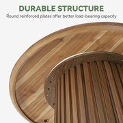 Round Solid Wood Dining Table for 4-6 Person 47.24 Inch Farmhouse Kitchen Table