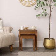 Dark Wooden Set of 2 Nest of Tables - Ashwell Range