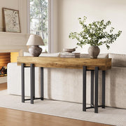 160cm Console Table for Entryway, Industrial Wooden Sofa Table for Living Room