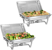 4/6/8PCS 8QT Chafing Dish Stainless Steel Rectangular Chafer Food Warmer Set UK