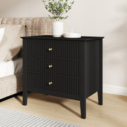 Large 6 Drawer Chest Of Drawers and Pair Of Bedside Tables - Hales Black Range
