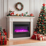36-Inch Electric Fireplace with Adjustable Flame Colors-Black