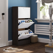 3 Drawer Shoe Cabinet Storage Cupboard Wooden Stand Rack Organiser Footwear Unit