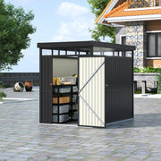 8.5ft x 5.4ft Pent Metal Garden Storage Shed Motorcycle Sheds with Lockable Door