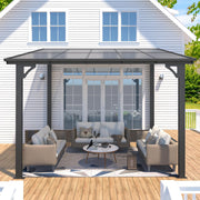 3 x 3m Wall Mounted Pergola Outdoor Aluminium Gazebo Patio Lean to Awning Deck