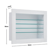 Insert/ Wall Mounted Display Shelf Storage Cabinet with Adjustable Glass Shelves