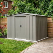 Garden Shed 8 X 6FT Metal Apex Roof With Free Foundation Outdoor Storage House
