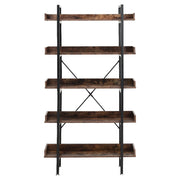 Rustic Wood Bookcase Bookshelf 5 Tier Industrial Storage Display Shelving Unit