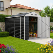 Garden Metal Shed Storage Tools Shed 6x4.2/8.2/10ft Waterproof with Door & Vents