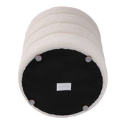 Round Footstool Teddy Dressing Table Stool Vanity Chair for Bedroom Living Room