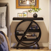Industrial End Table for Living Room, 3-Tier Narrow Sofa Side Table with Storage