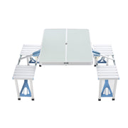 Lightweight Folding Picnic Table Set with 4 Chairs Self-Packing Easy Storage