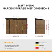 4 x 8ft Metal Garden Shed Outdoor Storage Shed with Lockable Door Weatherproof