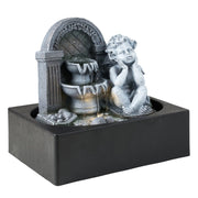 Feng Shui Water Feature Angel Indoor Tabletop LED Fountain Waterfall Home Decor