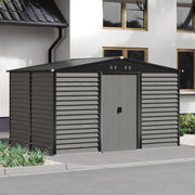 12x8ft Garden Shed Storage House with Double Sliding Door Outdoor Utility Tools