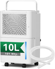 PHILODECO 10L/Day Dehumidifier for Bedroom with Automatic Humidity Sensor