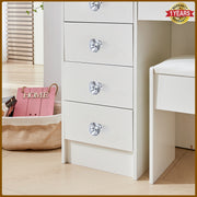 Dressing Table With Led Light, Drawers Vanity Makeup Sliding Mirror Desk Stool