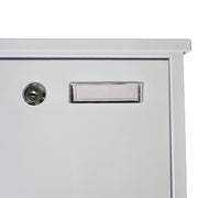 White Steel Lockable Post Box Outdoor Letter Mail Postbox Top-loading New