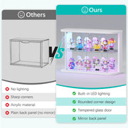 Small Rounded Display Case with Glass Doors & RGB Lights for Action Figures