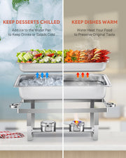 4/6/8PCS 8QT Chafing Dish Stainless Steel Rectangular Chafer Food Warmer Set UK