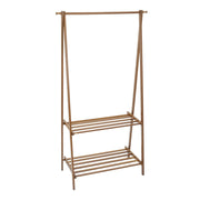 Heavy Duty Wooden Hanging Clothes Garment Rail Corner Open Wardrobe Storage Rack