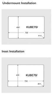 Rangemaster Kube Inset Undermount Single Bowl Stainless Steel Kitchen Sink