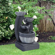 Cascading LED Water Feature Electric Pump Fountain Outdoor Garden Statues Decor