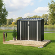 Anthracite Metal Garden Shed Outdoor Tools Storage Sheds Small House Bin Sheds