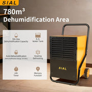 SIAL Industrial Dehumidifier 50L/Day for Whole House & Commercial Large, NEW