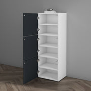 Shoe Storage Cabinet Wooden Shoe Rack Space-saving 3 Units 6 Tiers Many Colors