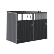Double Wheelie Bin Storage Metal Store Cover Outdoor Garden Rubbish Dustbin Shed