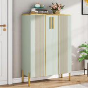 Modern Shoe Cabinet with Doors, 6-Tier Wooden Shoe Storage Cabinet for Entryway