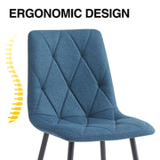 4X Dining Chairs Set Faux Suede Leather Padded Seat Metal Legs Kitchen Office