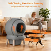 65L Self-Cleaning Automatic Cat Litter Box Cabinet App Control Safety Detector