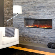 UK Electric Fireplace LED Mantel Wall Recessed Inset Fire 3-Sided Panoramic 50