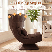 Floor Chair Padded Lounge Chair with Swivel Base 4-Position Adjustable Backrest