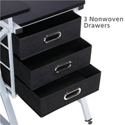 Drawing Table Adjustable Drafting Table Tiltable Table Desk W/ Stool 3 Drawer