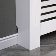 Kensington Radiator Cover Modern Traditional Horizontal Slat Cabinet MDF White