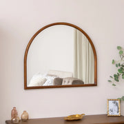 This Dark Wood Framed Arched Wall & Mantle Mirror is a rustic, natural, wall mou