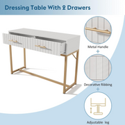 Dressing Table 2 Drawers !SALE! White Gold Vanity Makeup Desk Bedroom Modern