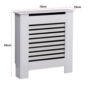 Kensington Radiator Cover Modern Traditional Horizontal Slat Cabinet MDF White