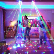 Disco Bar Rotating Stage Lights Moving Head Party Light Laser Beam Strobe Remote