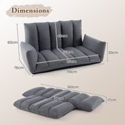 Foldable Floor Sofa Upholstered Recliner Chair W/Adjustable Backrest