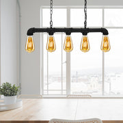 5 Light Kitchen Island Pendant Linear Farmhouse Modern Pipe Lamp Lighting