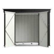 Garden Shed Pent Roof 4X8FT Metal Free Foundation Base Storage House Anthracite